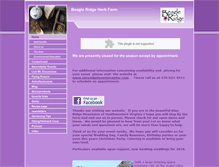 Tablet Screenshot of beagleridgeherbfarm.com